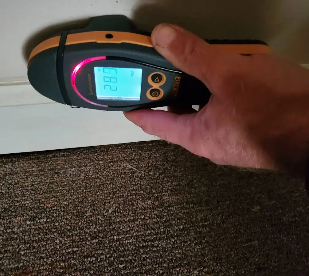 Moisture detection at baseboard during Mold Inspection & Testing in Othello